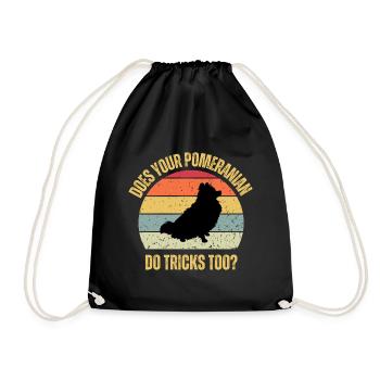 Does Your Pomeranian Do Tricks Too - Drawstring Bag - black - Front