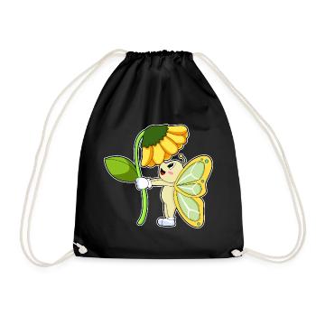 Butterfly Flower - Drawstring Bag - black - Front