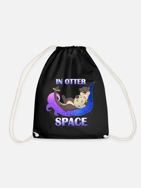 In Otter Space - Drawstring Bag - black