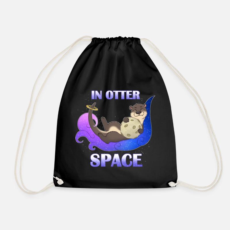 In Otter Space - Drawstring Bag - black