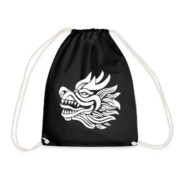 Chinesischer Drachenkopf (Weiß) - Turnbeutel - Schwarz - Vorne