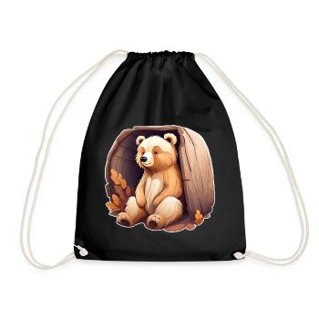 Cute Bear - Drawstring Bag - black - Front