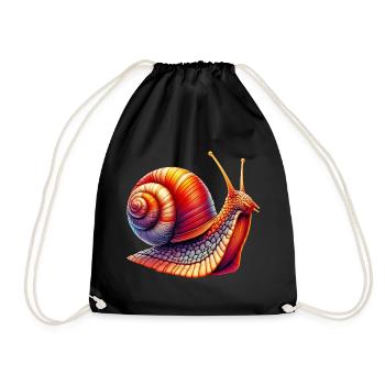 Schnecke - Turnbeutel - Schwarz - Vorne