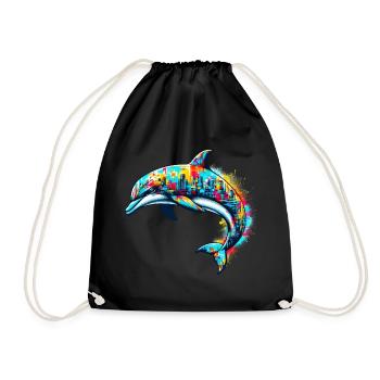 Delfin - Turnbeutel - Schwarz - Vorne
