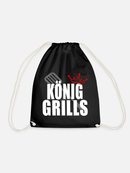 König des Grills Krone Gillbesteck - Turnbeutel - Schwarz