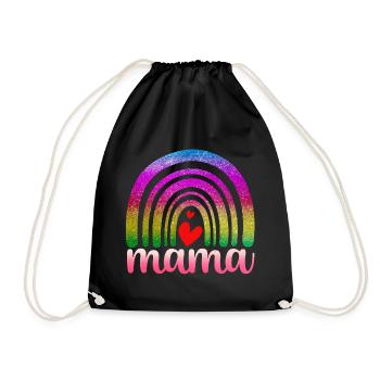 Regenbogen Mama - Turnbeutel - Schwarz - Vorne