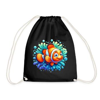 Clownfisch - Turnbeutel - Schwarz - Vorne