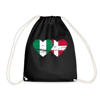 Nigeria Danemark Drapeau Coeur Utilisé - Sac de sport léger - noir - Devant