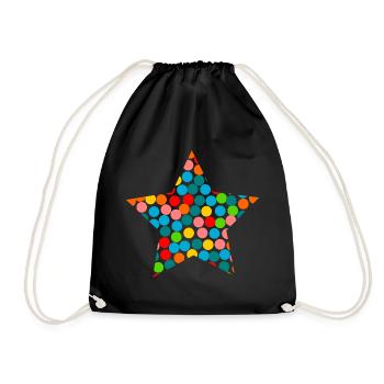 STAR. CHRISTMAS. MERRY CHRISTMAS. MERRY CHRISTMAS - Drawstring Bag - black - Front