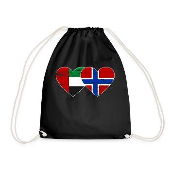 Vereinigte Arabische Emirate Norwegen Flagg - Turnbeutel - Schwarz - Vorne