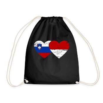 Slovénie Indonésie Drapeau Coeur utilisé - Sac de sport léger - noir - Devant