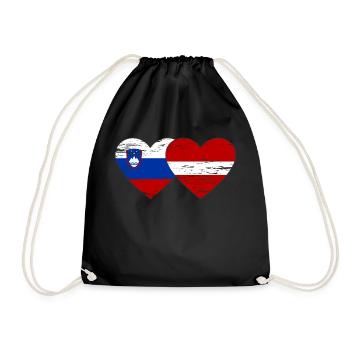 Slovénie Lettonie drapeau coeur utilisé - Sac de sport léger - noir - Devant