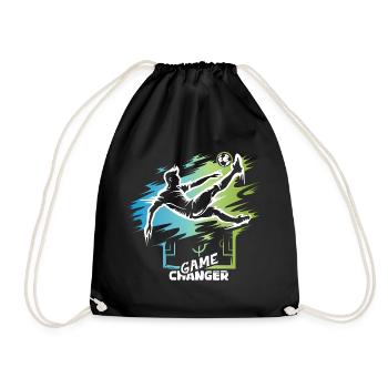 Game Changer – Football Overhead Kick Design Icon - Drawstring Bag - black - Front