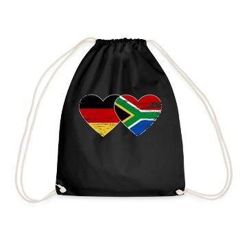 Allemagne Afrique du Sud Drapeau Mains Coeur Forme Utilisé - Sac de sport léger - noir - Devant