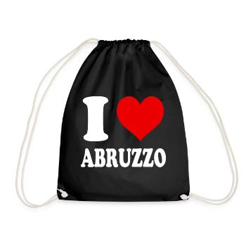 I Love Abruzzo Italy Funny Witty Heart - Drawstring Bag - black - Front