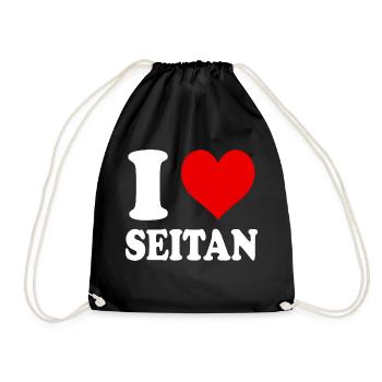 J’aime Seitan Vegan Food Cœur de Légumes Drôle - Sac de sport léger - noir - Devant