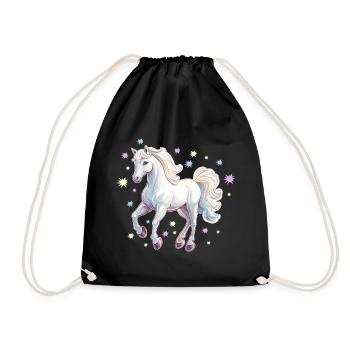 Horse with stars - Drawstring Bag - black - Front