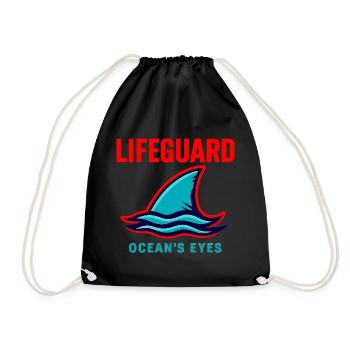Lifeguard shirt ocean eyes - Drawstring Bag - black - Front