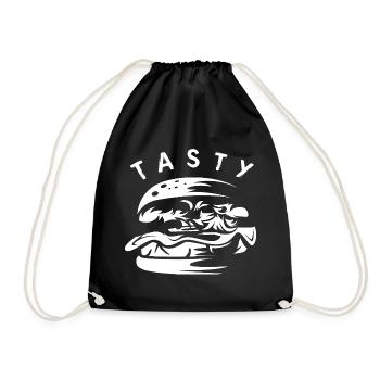Symbole du Tasty Burger - Logo de la chaîne de restauration rapide - Sac de sport léger - noir - Devant