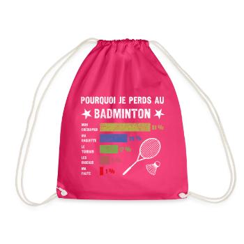 idée cadau badminton Drôle Homme Humour Badminton - Sac de sport léger - fuchsia - Devant