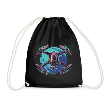 Dynamic Drone - Drawstring Bag - black - Front