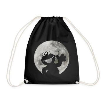 Sesame Street Elmo Under the Full Moon - Drawstring Bag - black - Front
