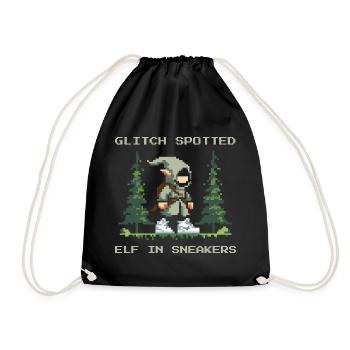 Bug discovered: Elf with sneakers | LARP Glitch - Drawstring Bag - black - Front