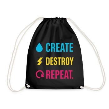 Creative Mindset, Artist Humor, More Chaos - Drawstring Bag - black - Front