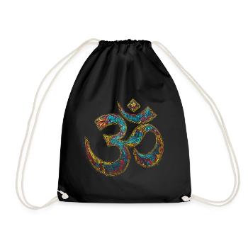 Symbole Om – Design artistique spirituel coloré - Sac de sport léger - noir - Devant