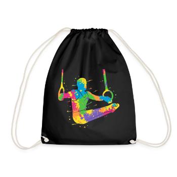 Gymnasts Colorful Gymnastics Ring Gymnastics Boys Gymnastics - Drawstring Bag - black - Front