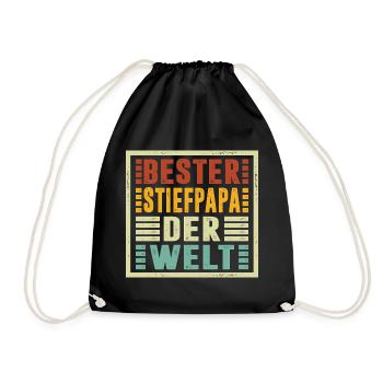 Best Stepdad In The World Gifts Christmas - Drawstring Bag - black - Front