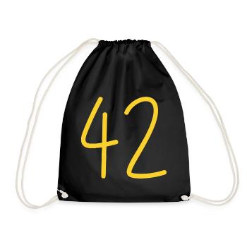 42 - Drawstring Bag - black - Front