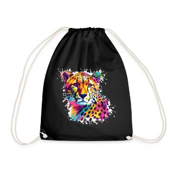 Graffiti léopard guépard - Sac de sport léger - noir - Devant