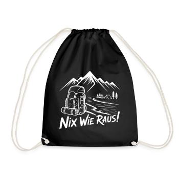 Let's get out of the mountain hike - Drawstring Bag - black - Front