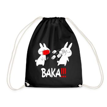 Baka Rabbit Slap Anime Lustiges Japanisches Otaku - Turnbeutel - Schwarz - Vorne