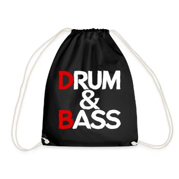 Drum & Bass / Rum & Ass Drummer Band Musik - Turnbeutel - Schwarz - Vorne