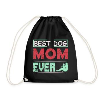 Meilleur t-shirt drôle de maman de chien de tous les temps - Sac de sport léger - noir - Devant