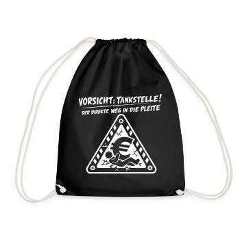 Vorsicht Tankstelle ! - Turnbeutel - Schwarz - Vorne