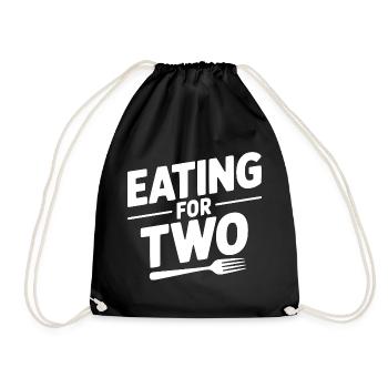 Eating for Two - Drawstring Bag - black - Front