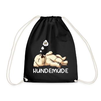 Hundemüde Labrador Labradorbesitzer Labradorhalter - Turnbeutel - Schwarz - Vorne