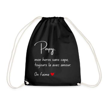 Papy Mon héros sans cape Cadeau Fête des Pères - Sac de sport léger - noir - Devant