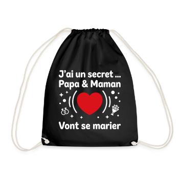 Papa et Maman vont se marier - Sac de sport léger - noir - Devant