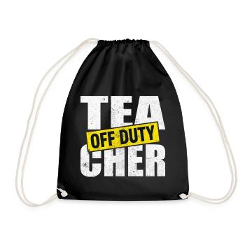 Teacher Time Out Off Duty - Drawstring Bag - black - Front