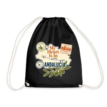 My Heart Is In Andalucia Spain Travel Souvenir - Turnbeutel - Schwarz - Vorne