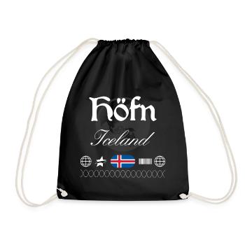 Höfn Island Streetwear Reise Souvenir - Turnbeutel - Schwarz - Vorne
