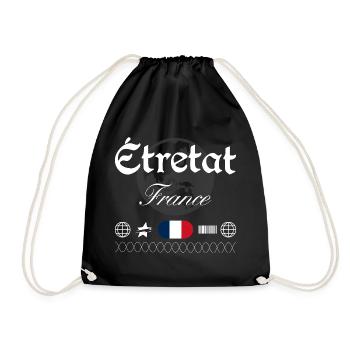 Étretat Frankreich Streetwear Reise Souvenir - Turnbeutel - Schwarz - Vorne
