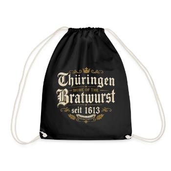 Thüringen Bratwurst seit 1613 - Turnbeutel - Schwarz - Vorne