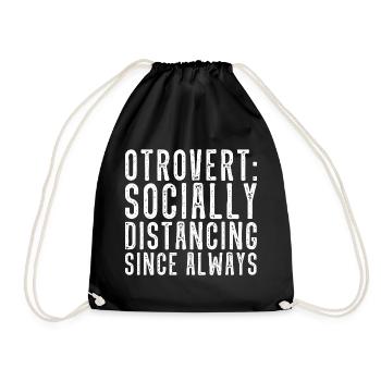 Otrovert Social Distancing - Drawstring Bag - black - Front