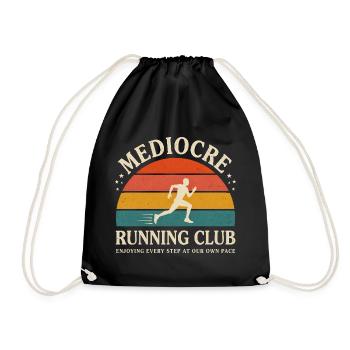 Mittelmäßiger Laufclub Lustiges Läufer-Design - Turnbeutel - Schwarz - Vorne