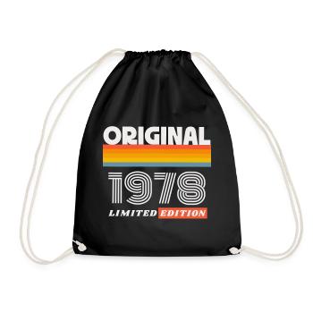 1978 Original Geburtstag Retro Vintage 70er Spruch - Turnbeutel - Schwarz - Vorne